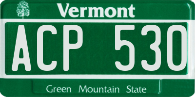 VT license plate ACP530