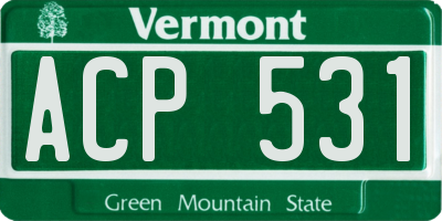 VT license plate ACP531