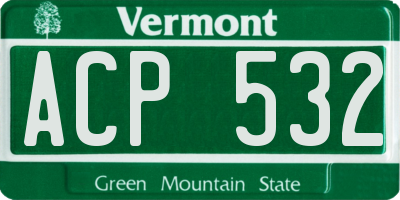 VT license plate ACP532