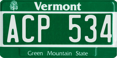 VT license plate ACP534