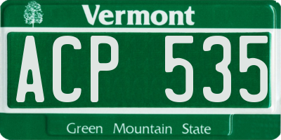 VT license plate ACP535