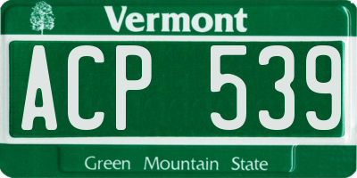 VT license plate ACP539
