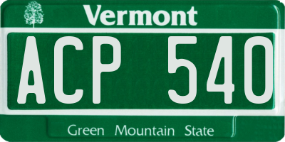 VT license plate ACP540