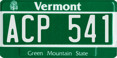 VT license plate ACP541