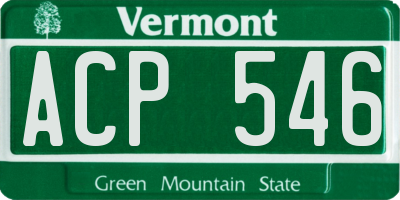VT license plate ACP546