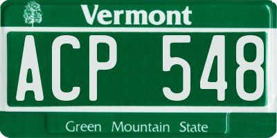 VT license plate ACP548