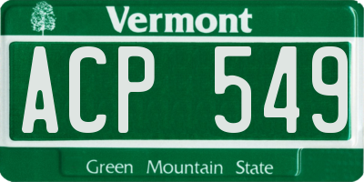 VT license plate ACP549