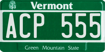 VT license plate ACP555