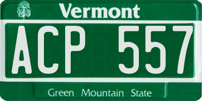 VT license plate ACP557