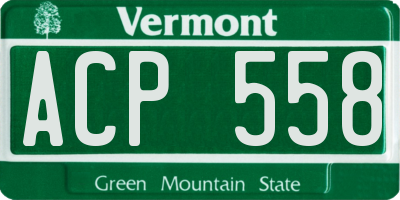 VT license plate ACP558