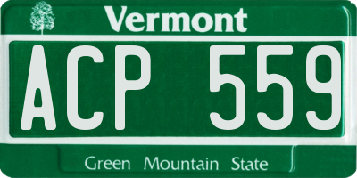 VT license plate ACP559