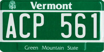 VT license plate ACP561