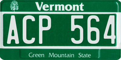 VT license plate ACP564
