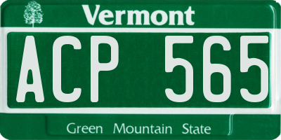 VT license plate ACP565