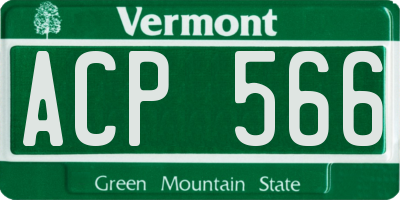 VT license plate ACP566