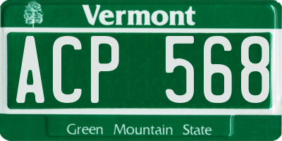 VT license plate ACP568