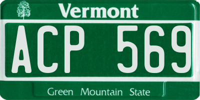 VT license plate ACP569