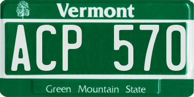 VT license plate ACP570