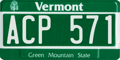 VT license plate ACP571