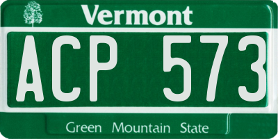 VT license plate ACP573