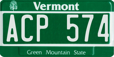 VT license plate ACP574