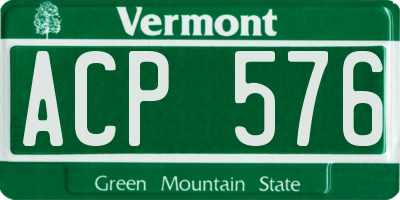 VT license plate ACP576