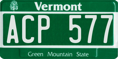 VT license plate ACP577