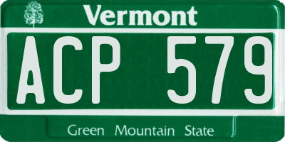 VT license plate ACP579