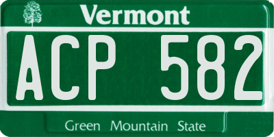 VT license plate ACP582