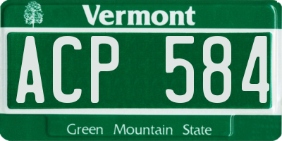 VT license plate ACP584