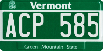 VT license plate ACP585