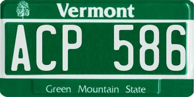 VT license plate ACP586