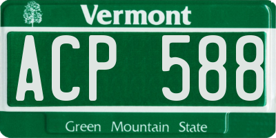 VT license plate ACP588