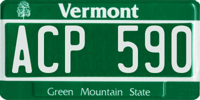 VT license plate ACP590