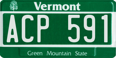 VT license plate ACP591