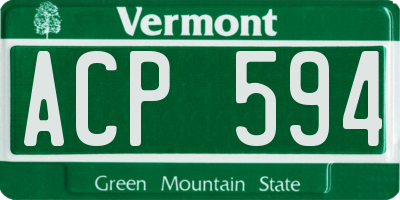 VT license plate ACP594