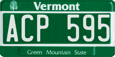 VT license plate ACP595