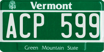 VT license plate ACP599