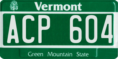VT license plate ACP604
