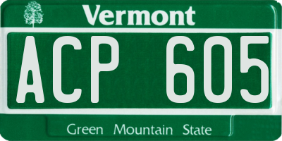 VT license plate ACP605