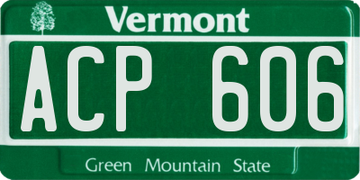 VT license plate ACP606