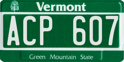 VT license plate ACP607
