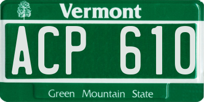 VT license plate ACP610