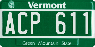 VT license plate ACP611