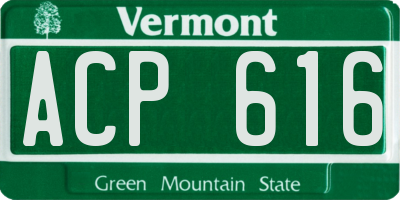 VT license plate ACP616