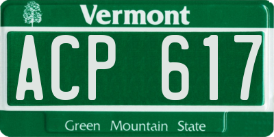 VT license plate ACP617