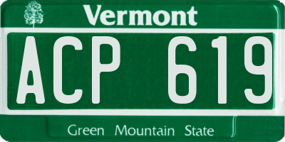 VT license plate ACP619