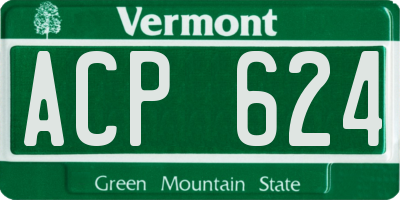 VT license plate ACP624