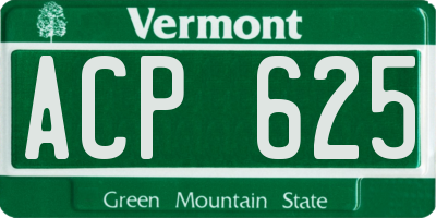 VT license plate ACP625