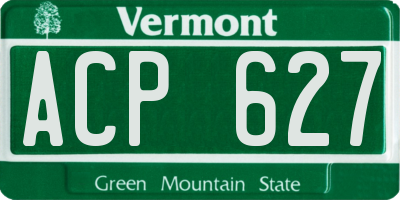 VT license plate ACP627